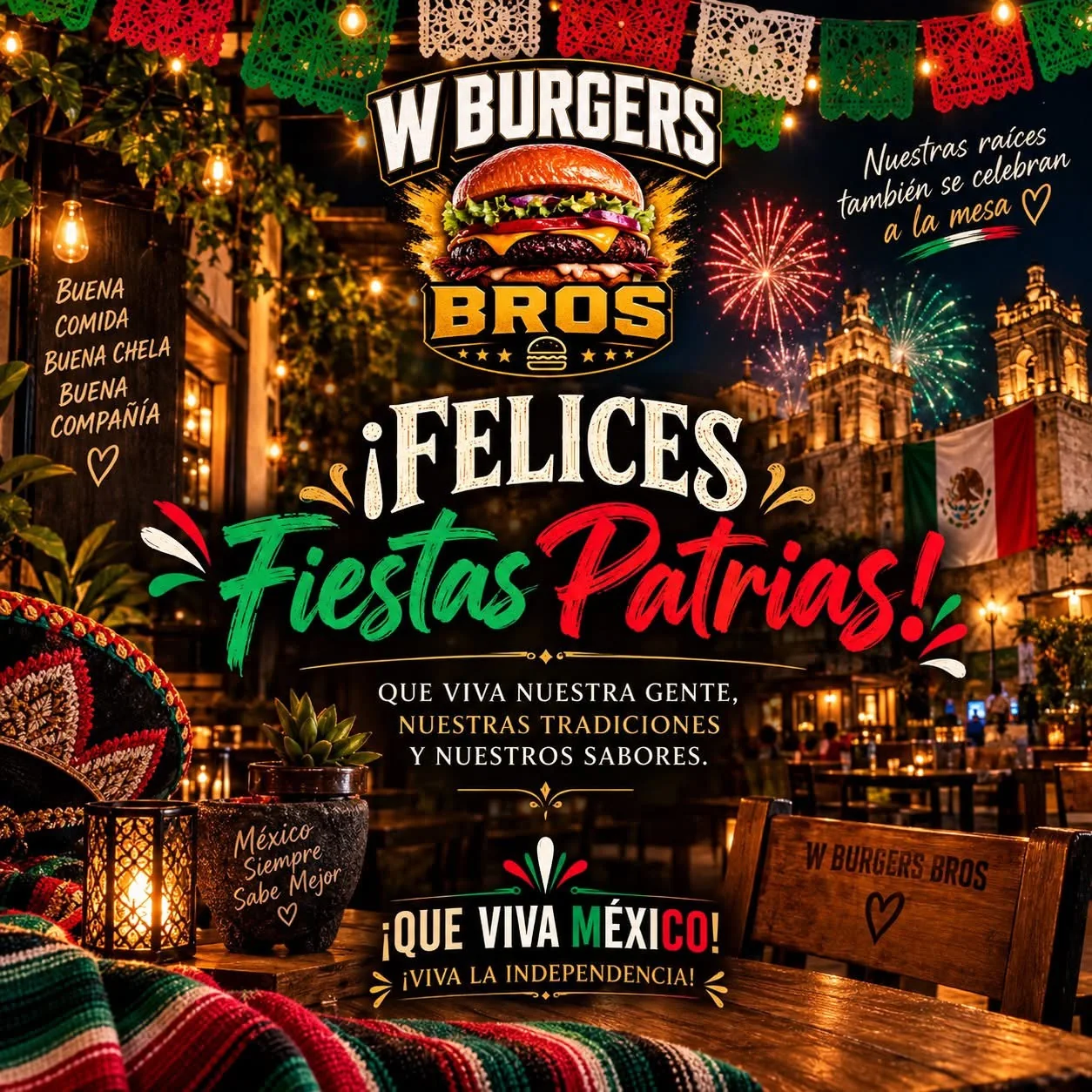 Fiestas patrias en W Burgers Bros